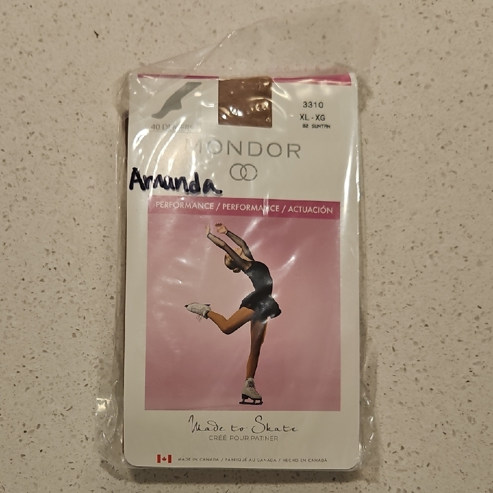Mondor 3310 Performance Skating Tights XL - Semi-Opaque, Suntan Color
